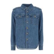 Stijlvolle Denim Shirt voor Mannen Michael Kors , Blue , Dames