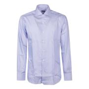 Klassieke Lange Mouw Shirt Barba Napoli , Blue , Heren