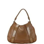 Pre-owned Leather handbags Burberry Vintage , Beige , Dames