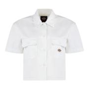 Katoenen overhemd met korte mouwen Dickies , White , Dames