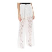 Kanten pyjamabroek met wijde pijpen Dolce & Gabbana , White , Dames