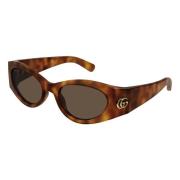 Stijlvolle zonnebril in Havana/Bruin Gucci , Brown , Dames