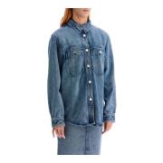 Denim Talbot Button-Up Shirt Isabel Marant , Blue , Dames