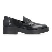 Nep Leren Loafers Ronde Neuslijn Casadei , Black , Dames