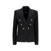 Pre-owned Wool outerwear Balmain Pre-owned , Black , Dames