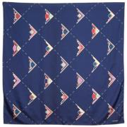 Pre-owned Silk scarves Chanel Vintage , Blue , Dames