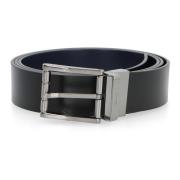 Omkeerbare Leren Riem Bally , Black , Heren