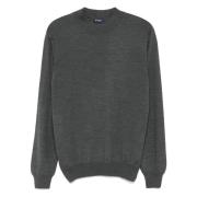 Wollen Crew-Neck Gebreide Kleding Barba , Gray , Heren