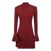 Bordeaux Rode Gebreide Jurk Aw24 Federica Tosi , Red , Dames