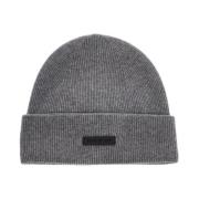 Kasjmier Beanie Muts met Leren Logo Fear Of God , Gray , Unisex