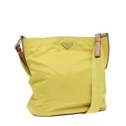 Pre-owned Nylon shoulder-bags Prada Vintage , Yellow , Dames