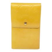 Pre-owned Leather wallets Louis Vuitton Vintage , Yellow , Dames