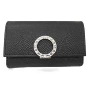 Pre-owned Leather key-holders Bvlgari Vintage , Black , Dames