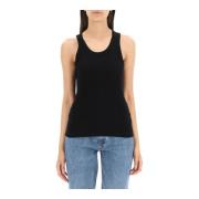 Geribbelde crewneck tanktop Agolde , Black , Dames