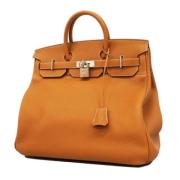 Pre-owned Leather handbags Hermès Vintage , Beige , Dames