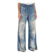 1996 D-Sire Kantgeïnspireerde Straight Leg Jeans Diesel , Blue , Dames