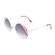 Stijlvol Wit Rood Zonnebril Fendi , White , Dames