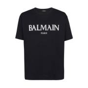 Logo Print T-shirt Balmain , Black , Heren