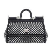 Zwarte Satijnen Strass Handtas Dolce & Gabbana , Black , Dames