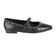 Zwarte Ballerina Schoenen met Studs ASH , Black , Dames