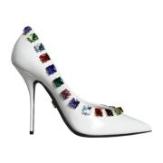 Kristalversierde Leren Hoge Hakken Pumps Dolce & Gabbana , White , Dam...