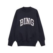 Grijze Logo Sweatshirt Bradie Marino Anine Bing , Blue , Dames