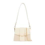 Ronde Gesp Leren Crossbody Tas Strathberry , White , Dames