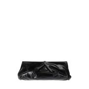 Leren handtas met krullen en sluiting Dries Van Noten , Black , Dames