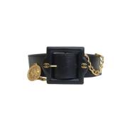 Pre-owned Leather belts Chanel Vintage , Black , Dames