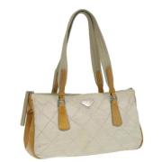 Pre-owned Nylon shoulder-bags Prada Vintage , White , Dames