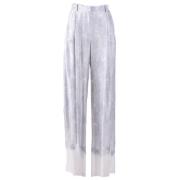 Wijde Grijze Broek Verhoog Stijl Ermanno Scervino , Gray , Dames