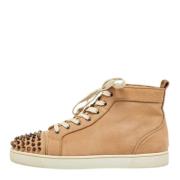 Pre-owned Leather sneakers Christian Louboutin Pre-owned , Beige , Her...