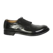 Zwarte Leren Veterschoenen voor Heren Officine Creative , Black , Here...