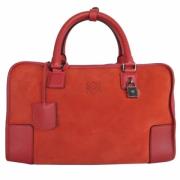 Pre-owned Suede handbags Loewe Pre-owned , Red , Dames