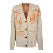 Beige Cardigan Sweater Aw24 Burberry , Beige , Dames