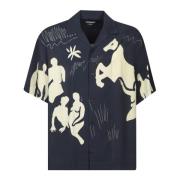 Blauw Grafisch Print Shirt Jacquemus , Blue , Heren