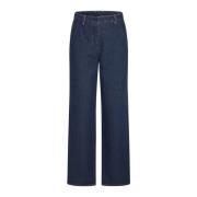 Blauwe Denim Loszittende Broek Heartmade , Blue , Dames