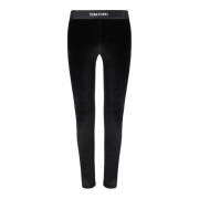 Luxe Zwarte Fluwelen Broek Tom Ford , Black , Dames