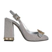 Kristalversierde Slingback Hakken Dolce & Gabbana , Gray , Dames