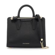 Iconische Nano Tote Tas in Leer Strathberry , Black , Dames