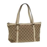 Pre-owned Canvas totes Gucci Vintage , Beige , Dames