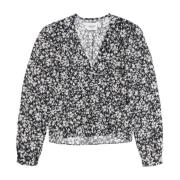 Bloemen Crepe Blouse met V-Hals Isabel Marant Étoile , Multicolor , Da...