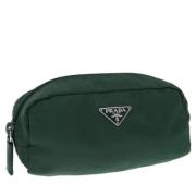 Pre-owned Nylon clutches Prada Vintage , Green , Dames