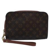 Pre-owned Canvas clutches Louis Vuitton Vintage , Brown , Dames