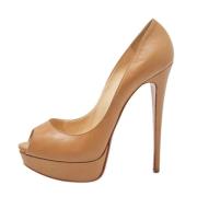 Pre-owned Leather heels Christian Louboutin Pre-owned , Brown , Dames