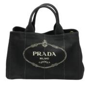 Pre-owned Canvas prada-bags Prada Vintage , Black , Dames