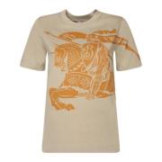 Beige Grafische Print T-shirt Aw24 Burberry , Beige , Dames