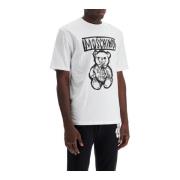 Teddy Bear Print Crew Neck T-shirt Moschino , White , Heren