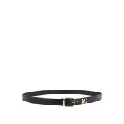 Zwarte leren riem met metalen gesp Dolce & Gabbana , Black , Dames