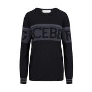 Trui met ronde hals van merinowol Iceberg , Black , Dames